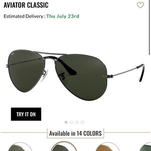 Ray-Ban Aviator Classic Sun Glasses- Silver Rim